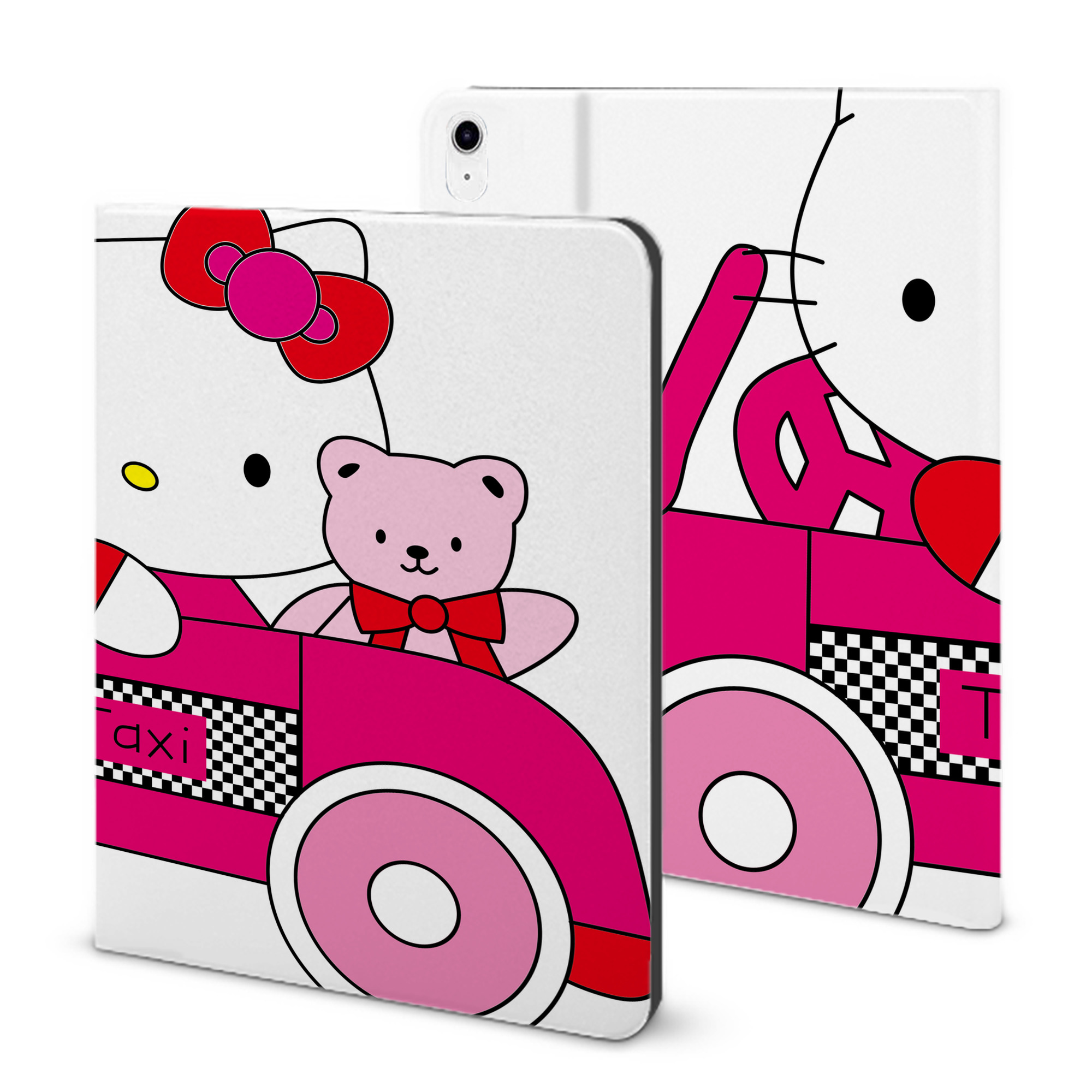 （画像用） Hello Kitty ハローキティ IPad ケース ブック型 PUレザー TPU 耐衝撃 軽量 薄型 ペン収納なし 全面保護 IPad 各モデル対応